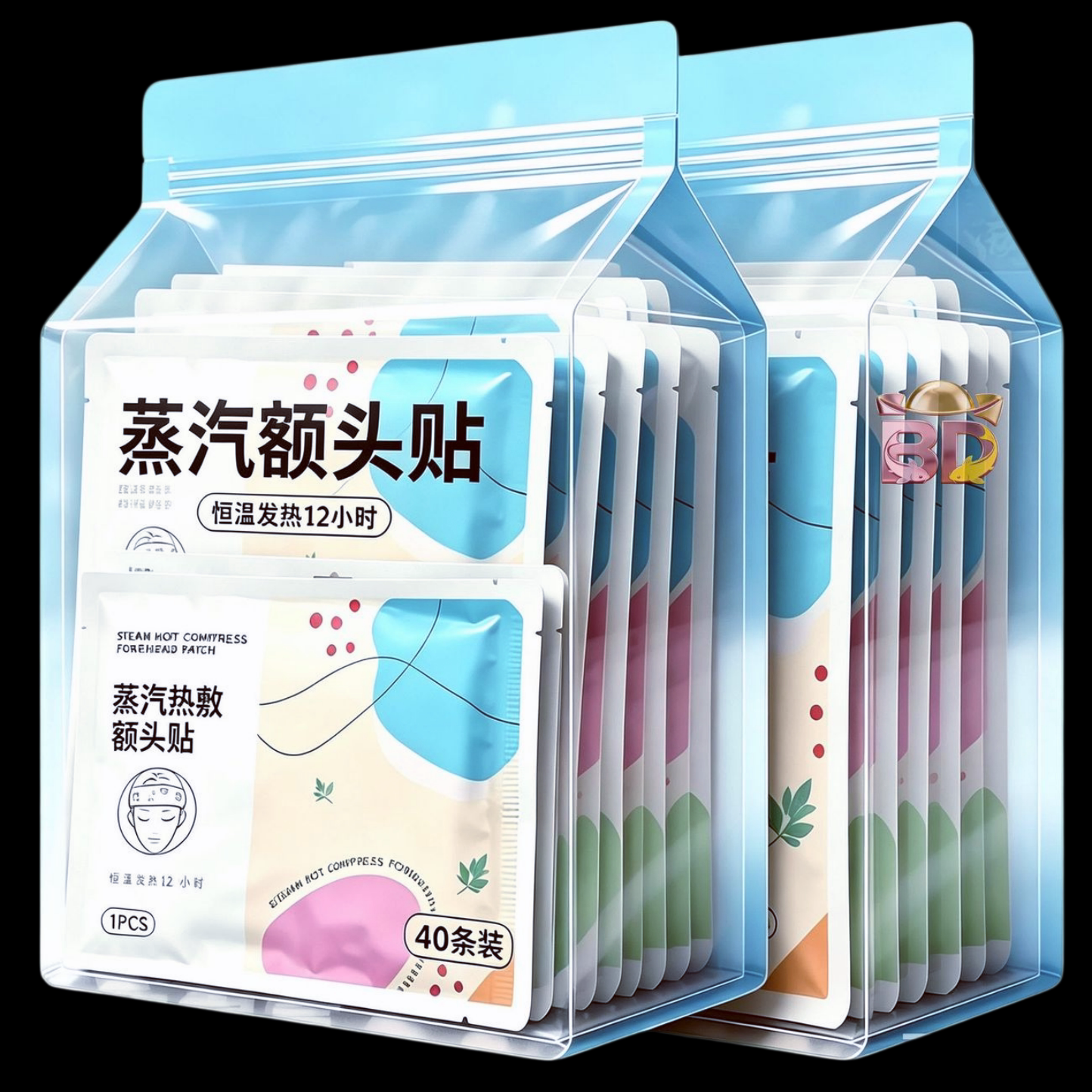 蒸汽暖额贴艾草生姜恒温发热蒸汽热敷40条装一次性发热贴发热用品