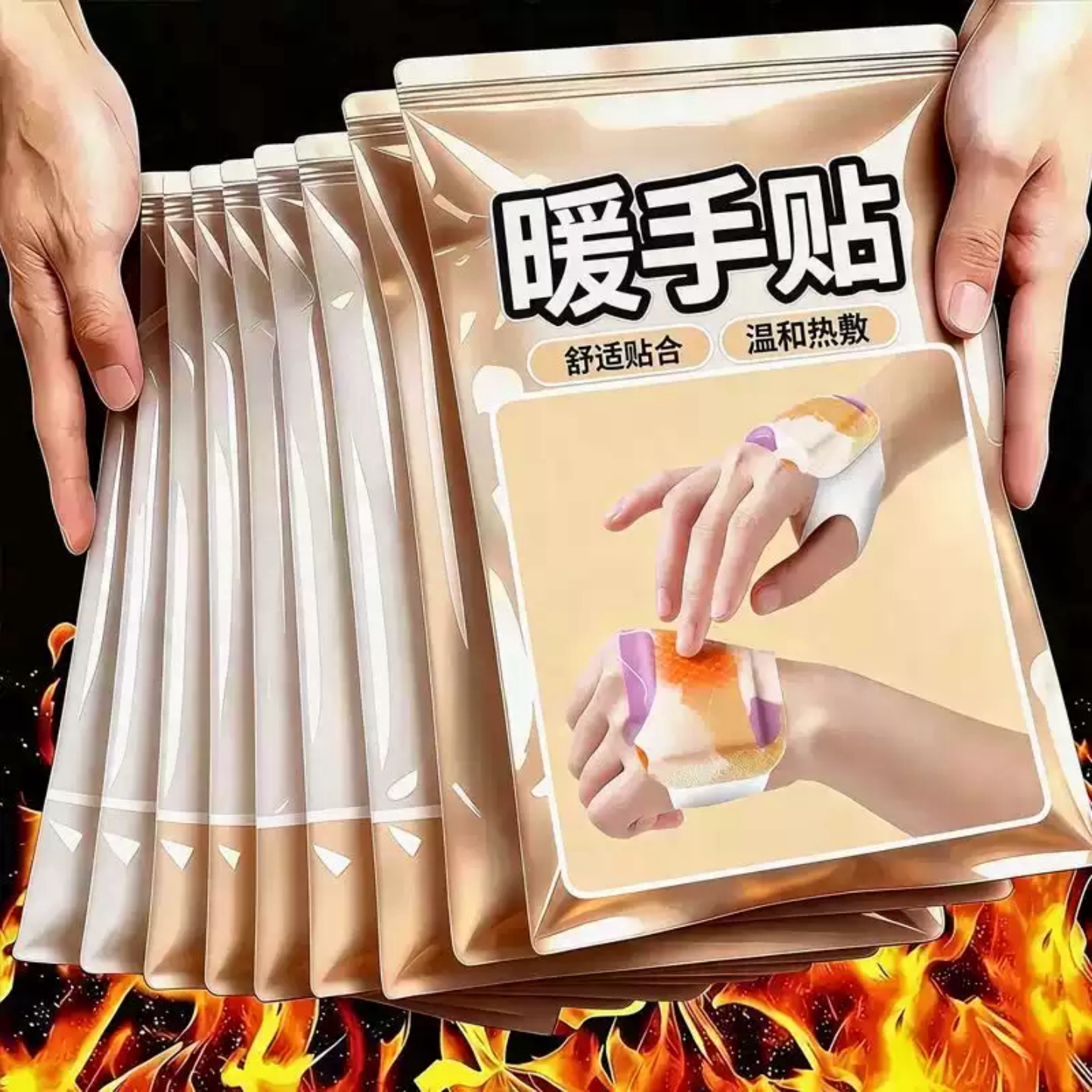 高颜值暖手宝穿戴式暖手暖脚可上飞机工作便携式艾草发热保暖手贴