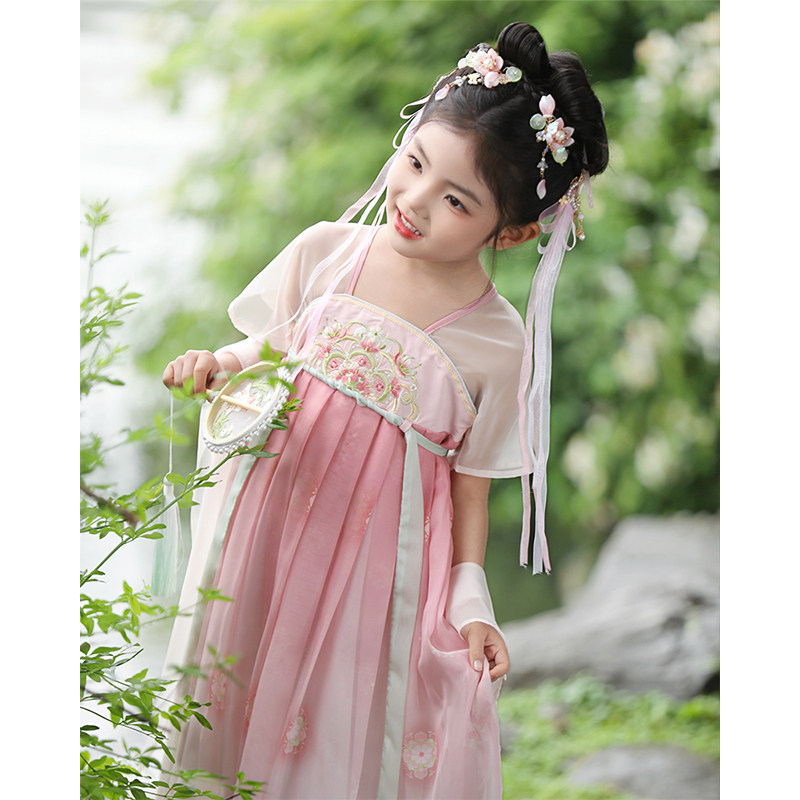 汉服女童2026新款儿童古装中国风连衣裙唐装儿童女孩古风超仙裙子
