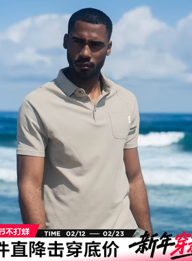 AK男装夏季新款都市机能凉感吸湿排汗口袋翻领短袖POLO衫男