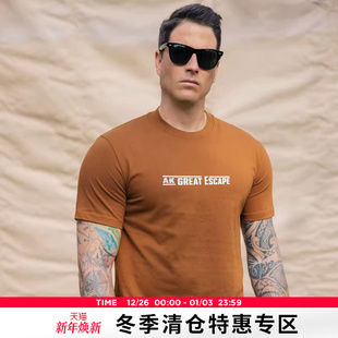 Great AK男装 The 新款 Escape做旧字母复古纯棉重磅印花T恤 春季