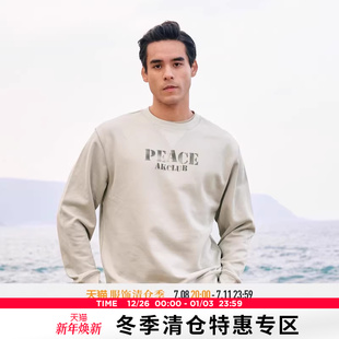 复古棉质标语印花圆领卫衣男 新款 AK男装 春季