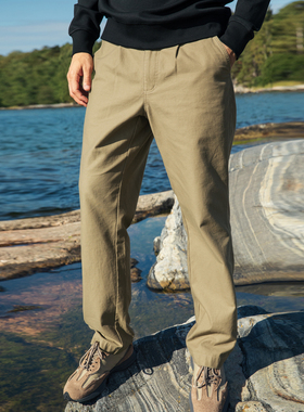 AK男装新款棉质净色复古经典Chino士官休闲宽松直筒长裤男