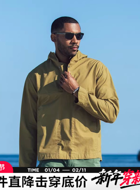 AK男装秋季新品复古纪念版防风雨甲板SMOCK立体裁剪套头单夹克男