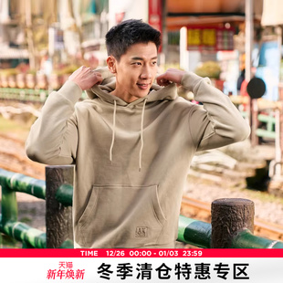 复古龙年贺岁系列印花LOGO绣花纯棉连帽卫衣男 新品 AK男装 春季