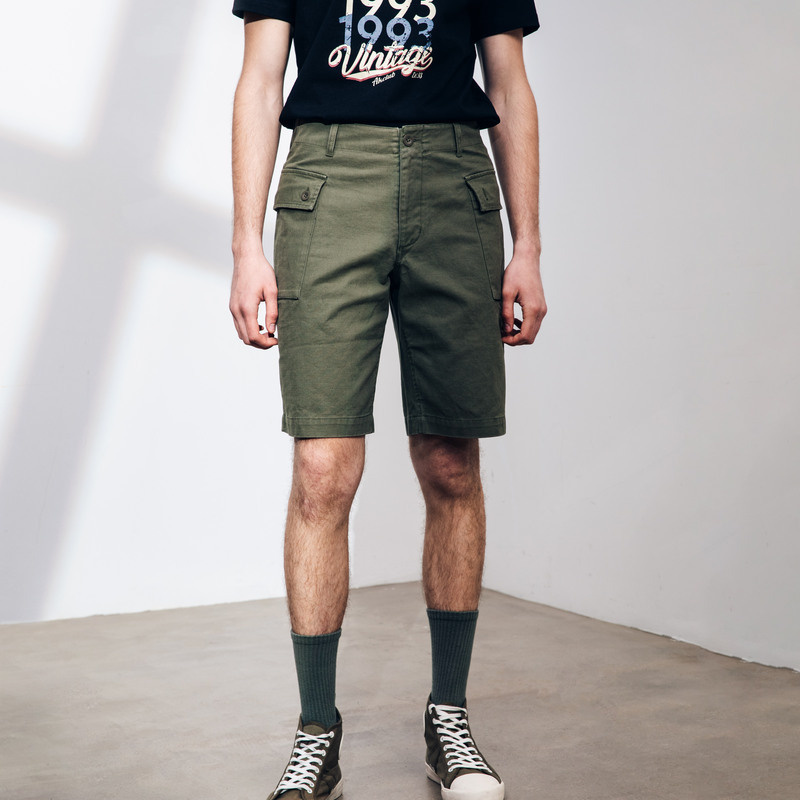 AK夏斜纹腿袋工装短裤