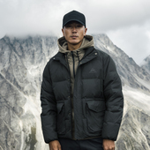 AK男装 防风防雨透气保暖皱感暗纹复古绗缝立领羽绒服男 秋冬新款