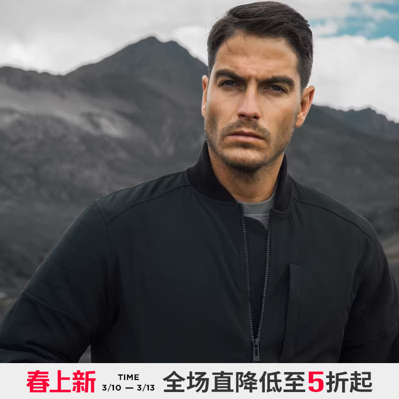 AK男装秋冬新款复古纪念版防风防水碳素磨毛弹力棒球领机车棉服男