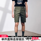 AKCLUB官方夏新款 子 男夏裤 复古斜纹腿袋工装 短裤
