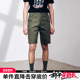 AKCLUB官方夏新款 子 男夏裤 复古斜纹腿袋工装 短裤