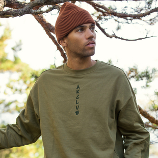 24秋冬新款 AK男装 复古绣花圆领宽松小落肩防磨损贴布卫衣男