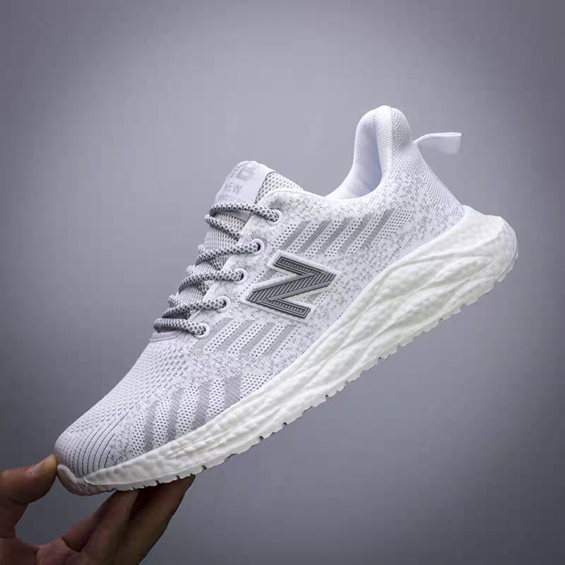 2023夏季潮流新款爆米花鞋底休闲运动轻跑鞋飞织网面透气舒适减震