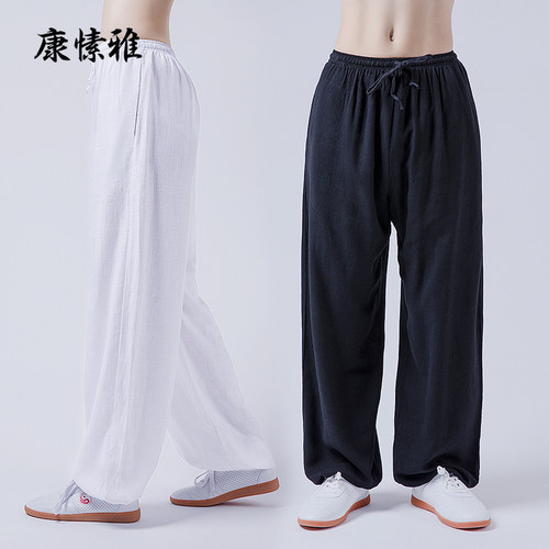 康愫雅春秋亚麻武术训练太极裤