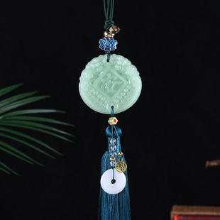 创意新款仿玉石车饰饰品汽车挂件 国风双面貔貅出入平安吊坠车挂