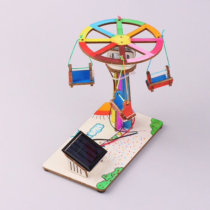 太阳能旋转木马飞椅 手工DIY科技小制作发明学生儿童玩实验材料具