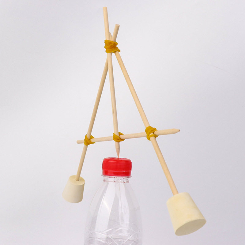 竹签陀螺 重心平衡科学实验材料包DIY科技小制作幼儿园益智小玩具