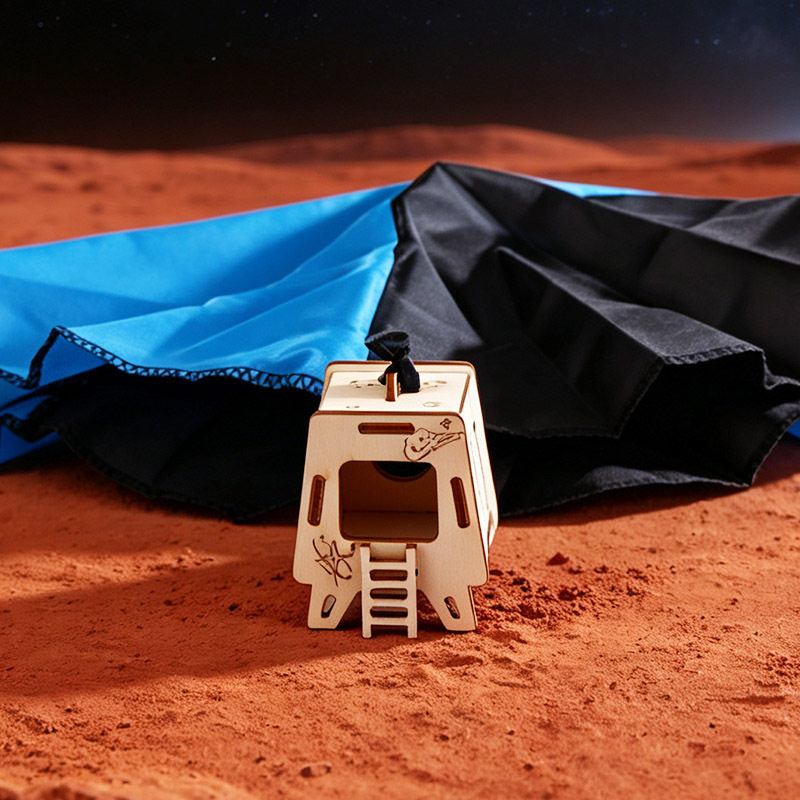 火星登陆舱手抛降落伞DIY材料 手工科技制作小学生物理实验玩教具