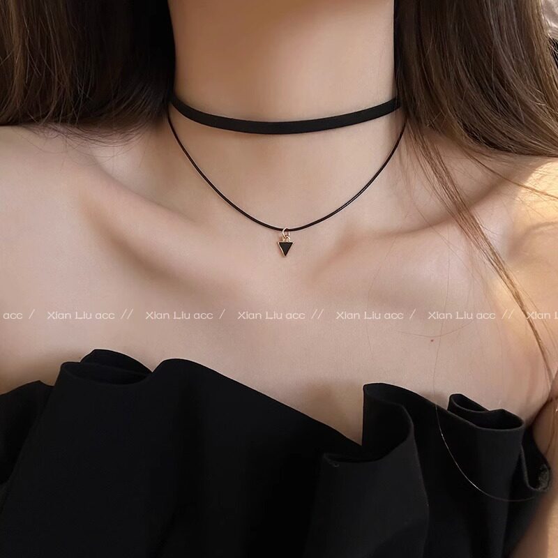 商丘钻石钻石之乡黑色choker颈链项圈锁骨链女小众简约设计项链百