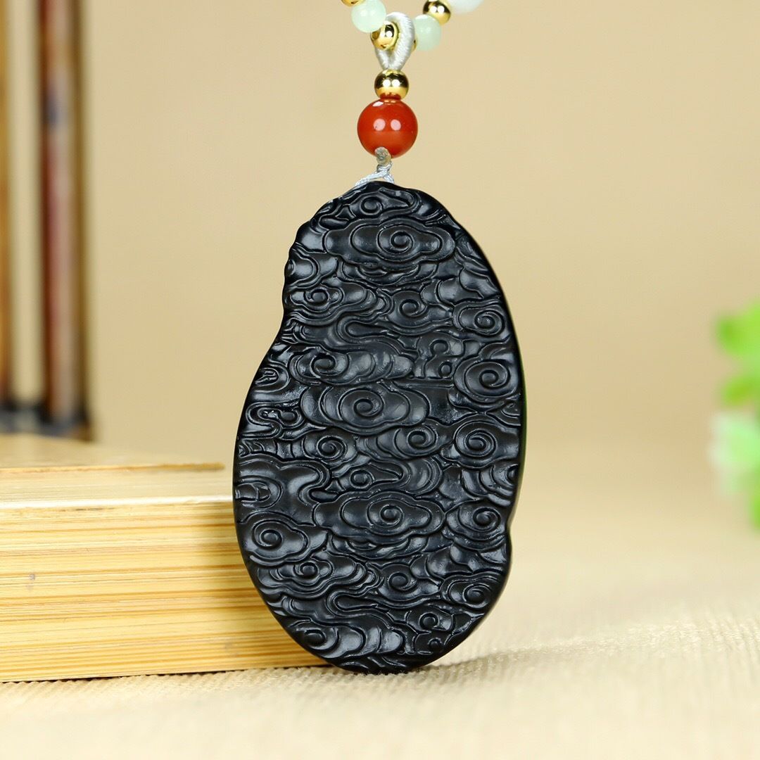 厂家和田玉吊坠挂件 梅花鹿玉坠 梅花 一路有你黑色和田玉 带鉴定