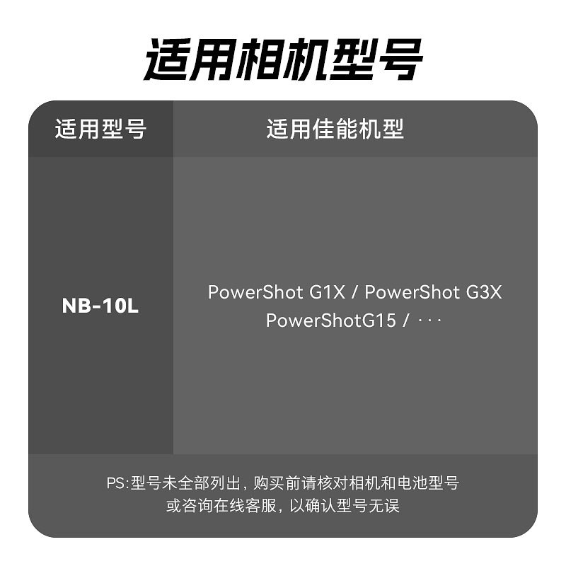 沣标NB-10L电池适用佳能相机SX40 G15 G1X SX50 G16 SX60 G3X数码