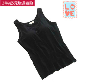 出口韩日95%纯棉带胸垫BRA-T无钢圈吊带背心女夏免文胸罩杯一体式