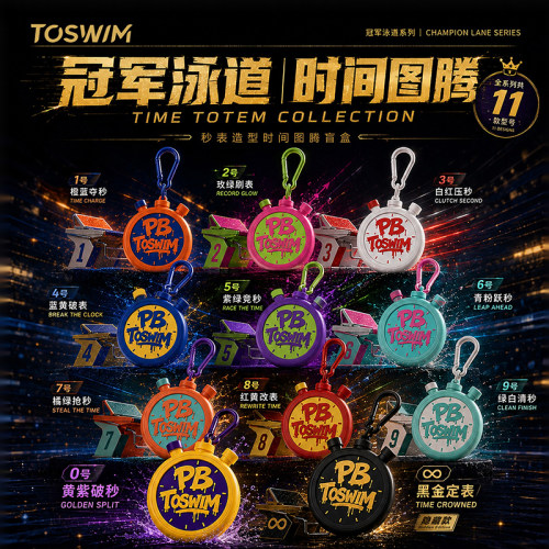 TOSWIM冠军泳道盲盒游泳包挂件