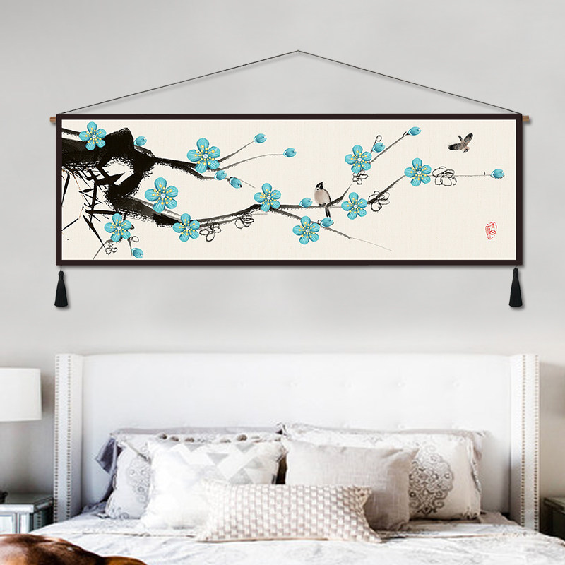 新中式尘与雪实物花鸟挂毯客厅装饰画沙发卧室床头寓意好挂布,居家布艺,挂毯/壁毯,淘宝优惠券,粉丝福利购,淘宝优惠卷