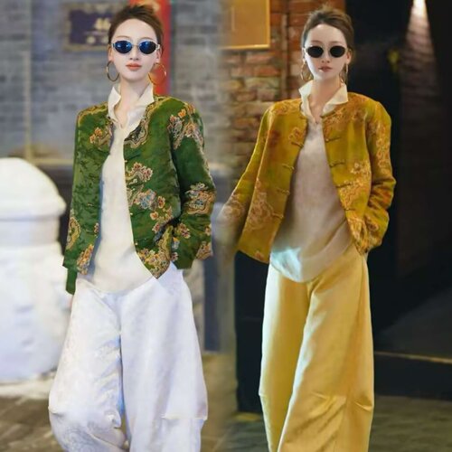气质外套上衣+提花衬衫+休闲裤女