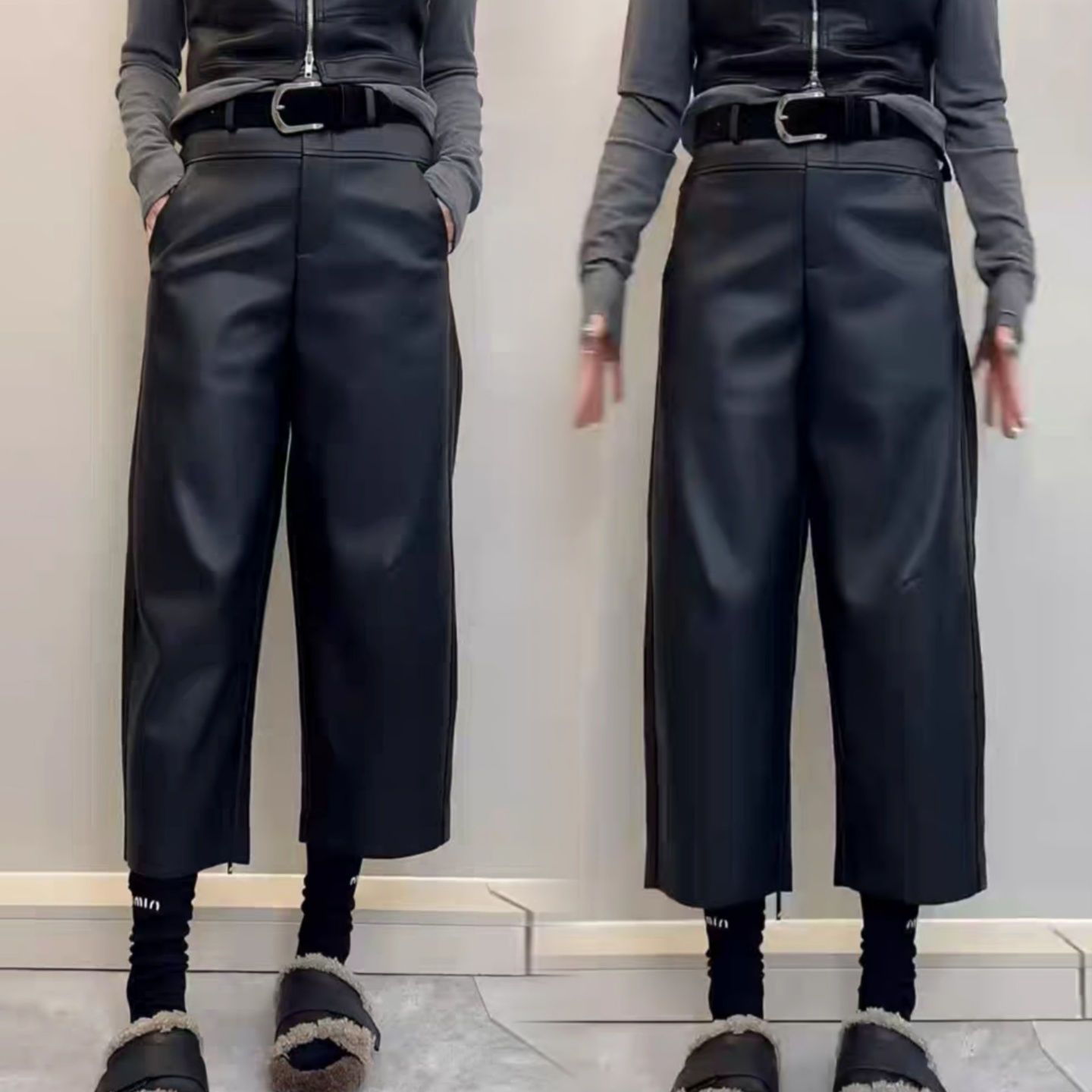 宽松显瘦百搭高级感九分阔腿裤