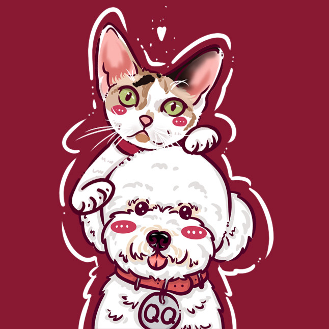 q版宠物头像卡通约稿漫画转手绘可爱猫狗漫画定制肖像画定制
