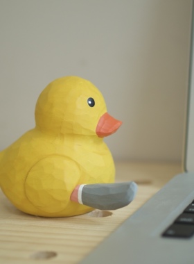 不土 / 杀掉你鸭 表情包小木雕创意摆件生日礼物可爱车载桌面摆件