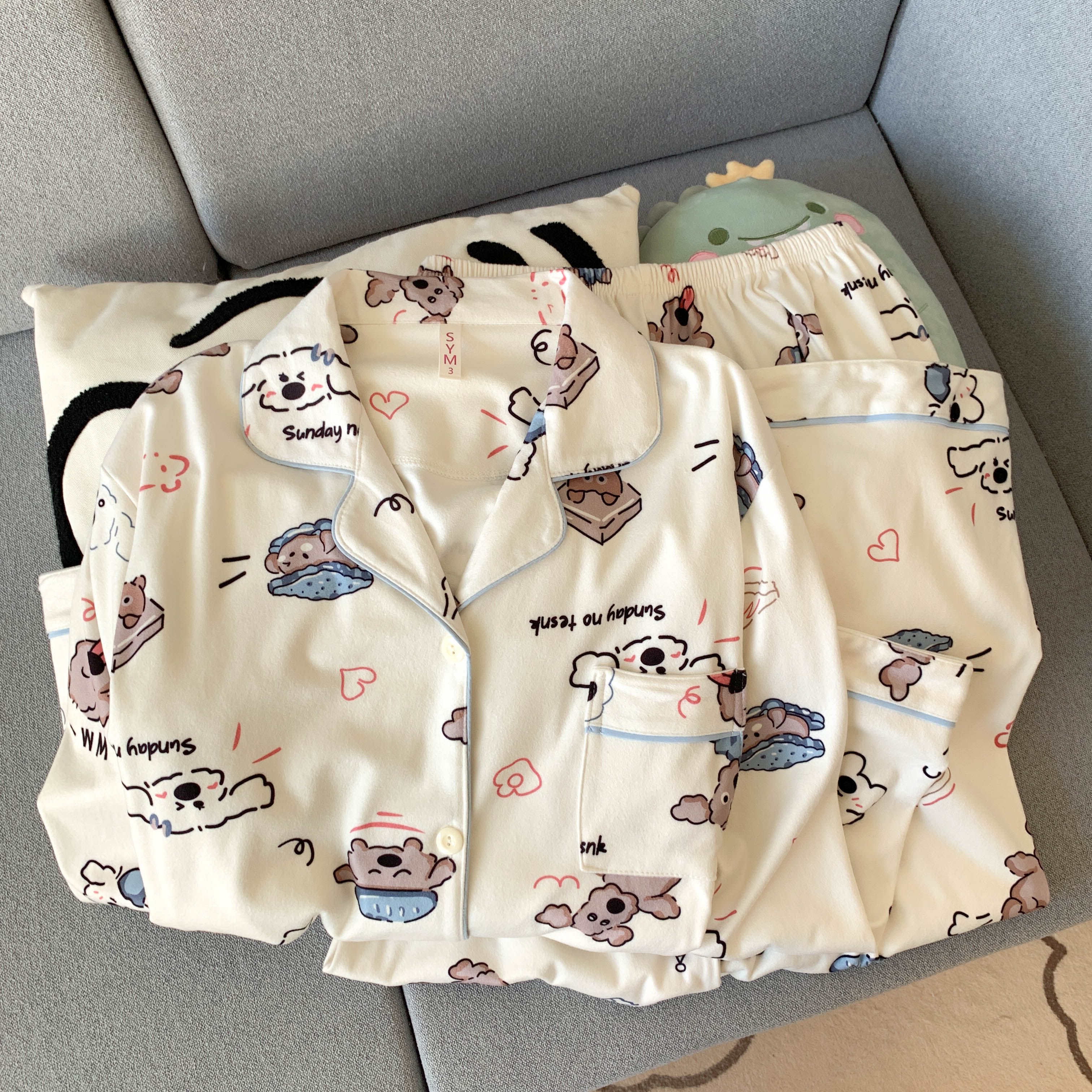 大码睡衣女秋冬德绒加厚抗寒家居服 200斤胖mm花边两件套居家服