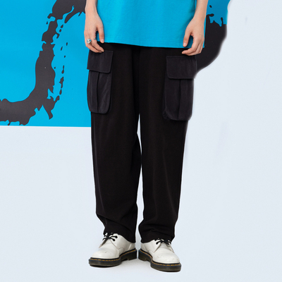 【商场同款】MOVEUP幻走2025春季新款纯棉松紧腰贴袋设计休闲裤女