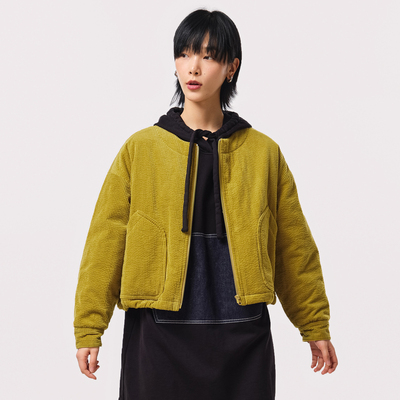 MOVEUP幻走2023秋季新款.FUN系列 大贴袋灯芯绒设计师短款外套女