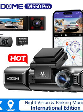 AZDOME M550Pro Car DVR UHD 4K 3Lens Dash Cam 5G WiFi GPS 24H