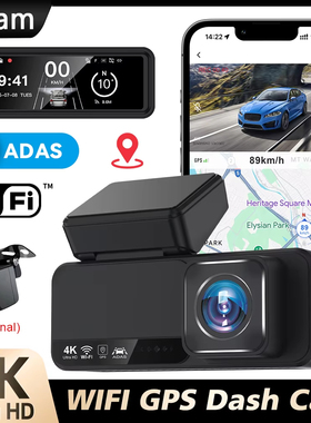 Soam 4K Dash Cam Mini Car Dvr Dual Lens GPS ADAS 24h Parking