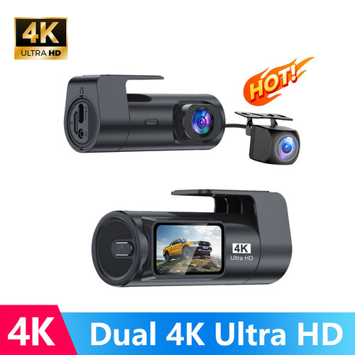 4K Dash Cam Car Dual Lens Recorder WiFi 24h Parking Monitor