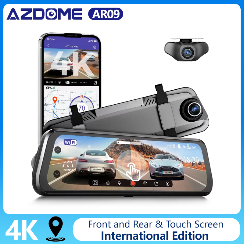 AZDOME行车记录仪前后高清GPS