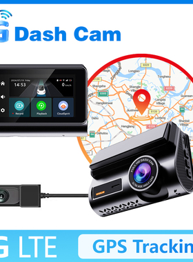 4G LTE Dash Cam with Dual Lens Record WiFi GPS live Tracking