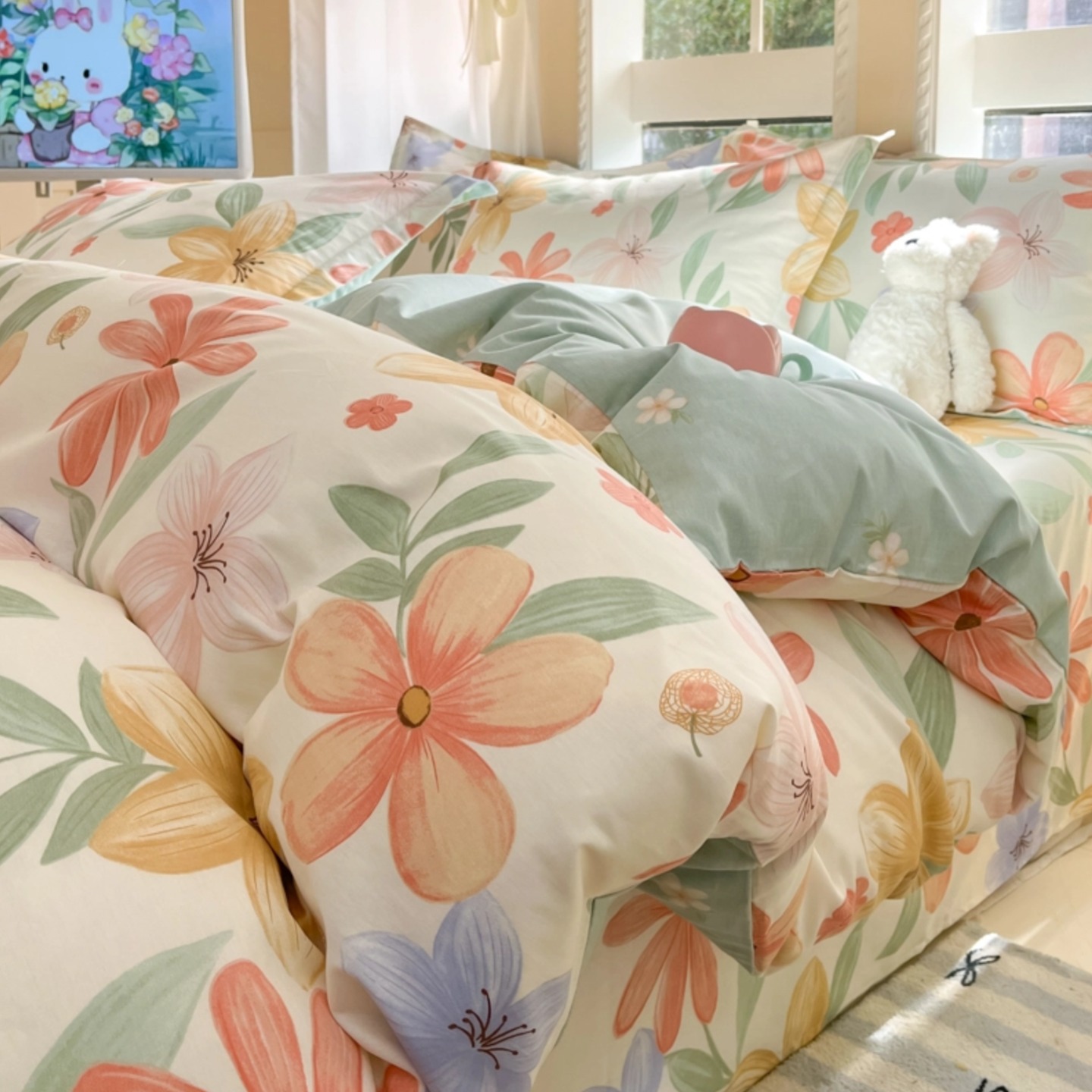 ins风全棉四件套纯棉床单被套