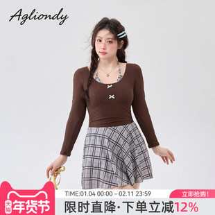 agliondy大码泳衣女泡温泉微胖女孩遮肉显瘦胖mm2025新款绝美泳衣