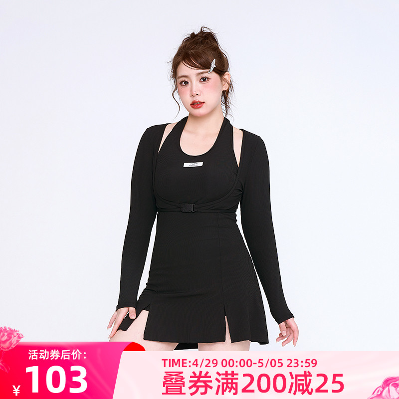 agliondy大码泳衣女2024新款温泉微胖女孩遮肉显瘦高级感胖mm泳装