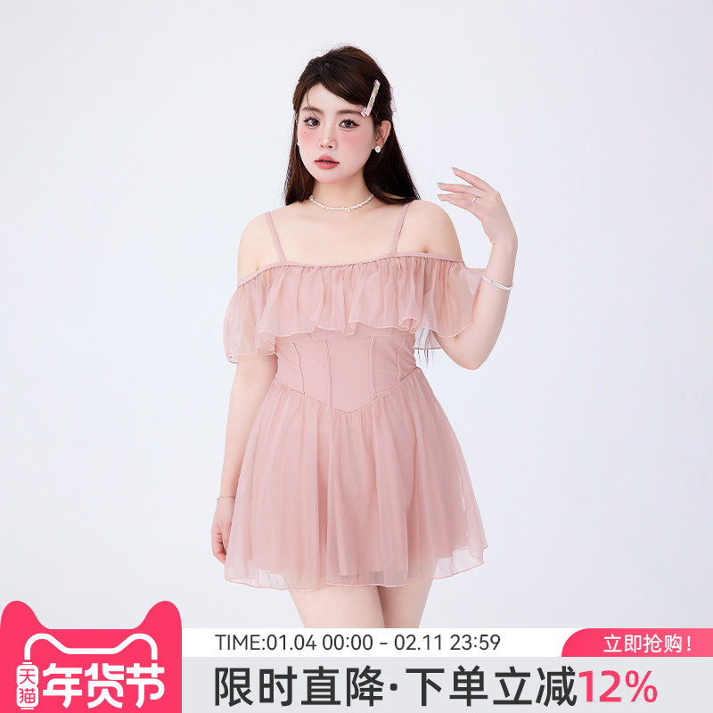 agliondy泳衣女士泡温泉微胖女孩遮肉2025新款大码绝美高级游泳衣,运动/瑜伽/健身/球迷用品,连体泳衣,淘宝优惠券,粉丝福利购,淘宝优惠卷