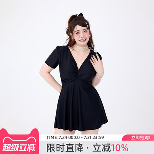 高级感度假微胖女孩遮肉大码 agliondy泳衣女保守2025新款 胖mm显瘦