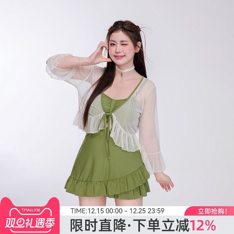 agliondy大码泳衣女士泡温泉度假成人高级感保守2025新款胖mm遮肉