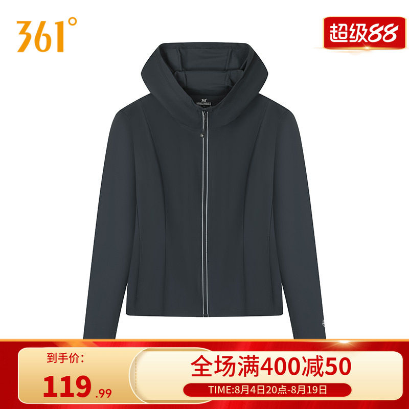 361度女装2025秋季新款针织单风衣修身舒适运动外套