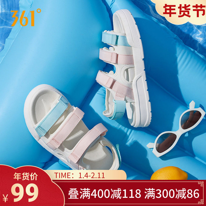 361凉鞋女拖鞋秋季新款透气防滑魔术贴沙滩鞋外穿厚底运动凉拖女