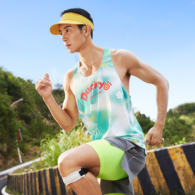 361运动背心小刘鸭联名男2025夏季马拉松轻薄透气速干跑步服