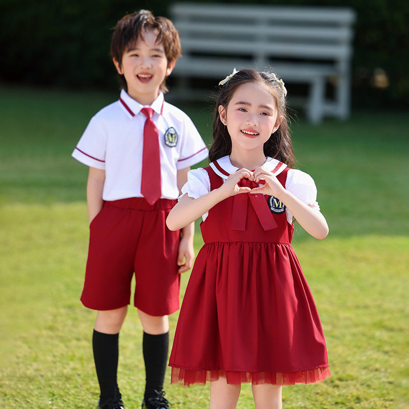 儿童夏季中小学生校服套装班服英伦风学院风幼儿园园服教师工作服