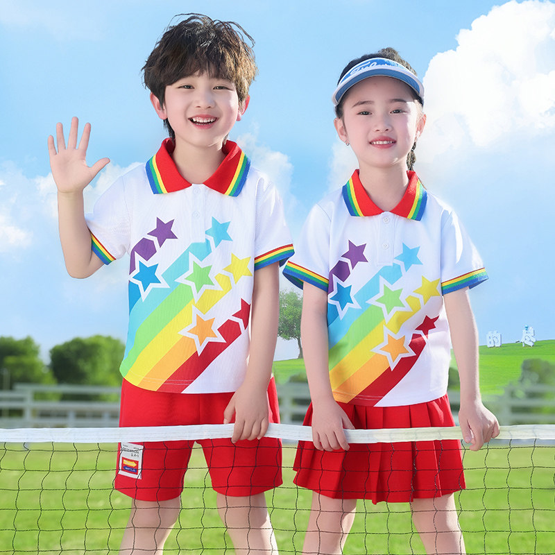 校服套装小学生幼儿园园服夏装短袖夏季儿童班服运动会六一表演服